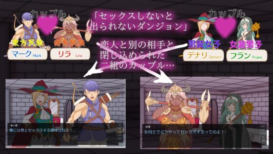 Dungeon&Swingers スワップしないと出られないダンジョンwith男装女子&男の娘カップル [マーガリン犬小屋] | DLsite 同人 - R18