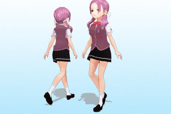 2年3組 出席番号30番 雪平歌穂 夏服3Dモデルデータ(私立あかね●●) - FANZA同人