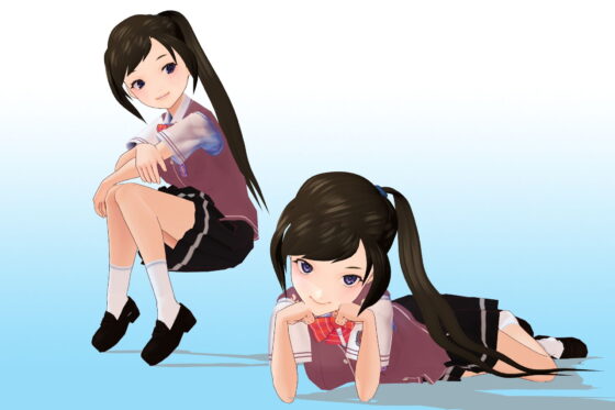 2年3組 出席番号17番 月瀬 凛 夏服3Dモデルデータ(私立あかね●●) - FANZA同人