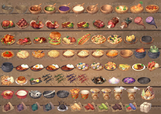 イラストアイコン素材集Vol.3-冒険酒場飯-(森の奥の隠れ里) - FANZA同人