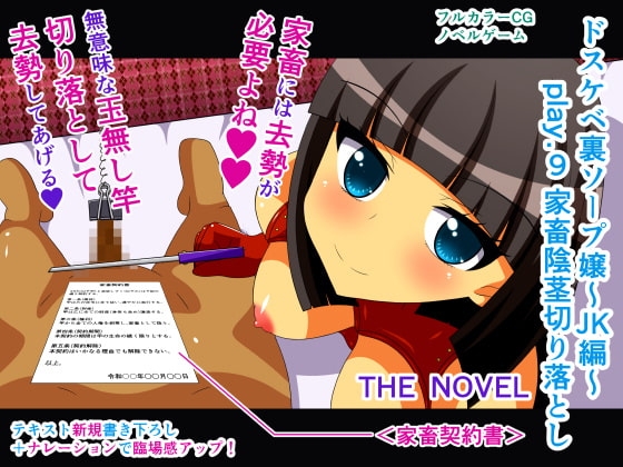 ドスケベ裏ソープ嬢～JK編～ play.9 家畜陰茎切り落とし THE NOVEL [人工美少女製作所] | DLsite 同人 - R18