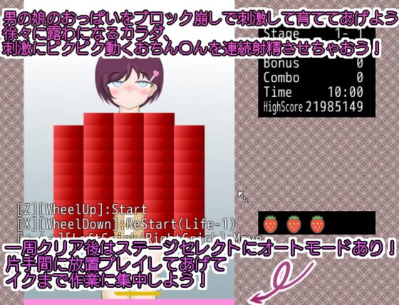 男の娘育乳ブロック崩しゲーム『雄っぱいの育て方』 [まだ18才のアメフラシ] | DLsite 同人 - R18