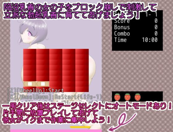 乳首育成ブロック崩しゲーム『陥没乳首の直し方』 [まだ18才のアメフラシ] | DLsite 同人 - R18