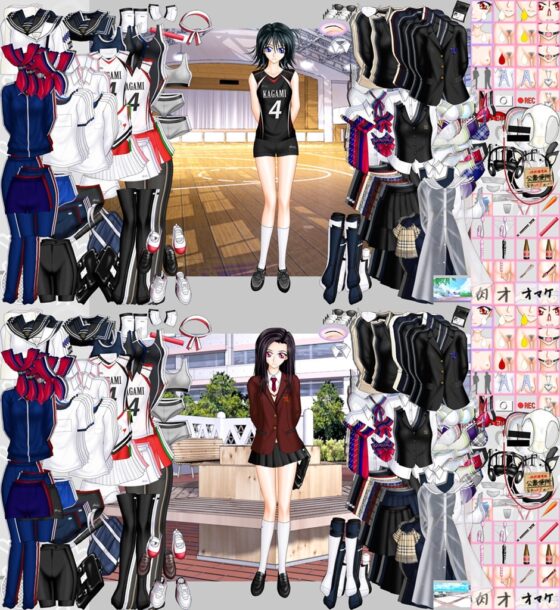 女子高生Only(?)着せ替えKISS追加パック 『JKolle-KISS [Sa]』 Casual+, Hard+, Anime+ [Miroir...] | DLsite 同人 - R18