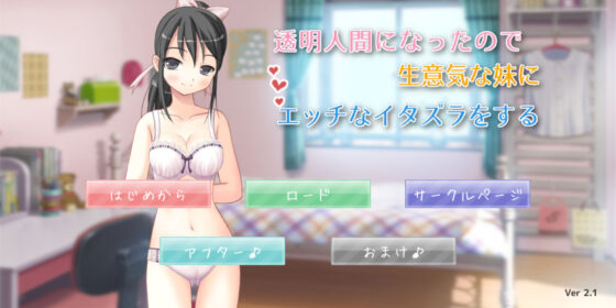 透明人間になったので生意気な妹にエッチなイタズラをする【apkファイル単体の販売です】(Team Moko App.) - FANZA同人