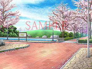 Royalty-Free Background CG Assets: Park with Cherry Blossoms