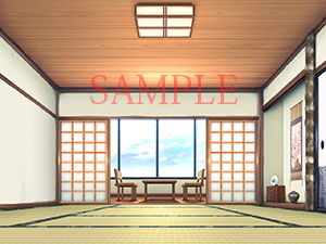 Royalty-Free BG CG Assets: Hot Spring Changing Room, Japanese Inn Room, Low Angle