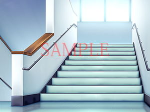 Royalty-Free BG CG Material: School Stairwell Landing