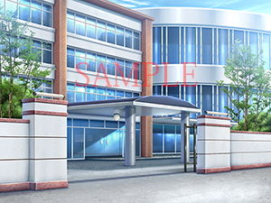 Royalty-Free Background CG Materials: School Gate & Classroom