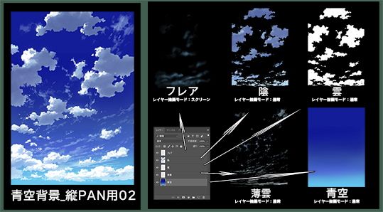 素材_青空背景_縦PAN用02(彩玉) - FANZA同人