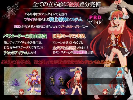 Female Knight Melvi: Crimson Armor Soiled in Depravity