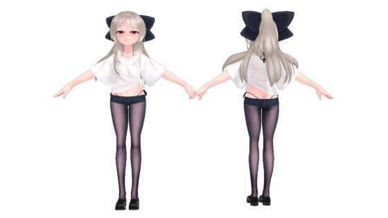 3Dモデル_PMX_つむぎちゃん_オフホワイト_2019年夏(ピンキーweb) - FANZA同人