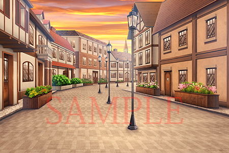 Royalty-Free Background CG Assets: Western-Style Town Street