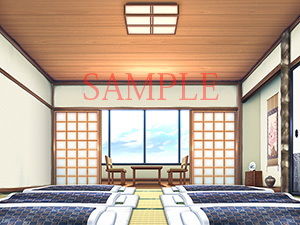 Royalty-Free BG CG Assets: Hot Spring Changing Room, Japanese Inn Room, Low Angle