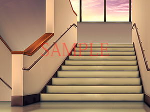 Royalty-Free BG CG Material: School Stairwell Landing