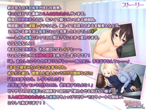 おねえさんに任せなさいっ！〜寮母と上司の柔らかおっぱいに挟まれて〜(アンモライト) - FANZA同人