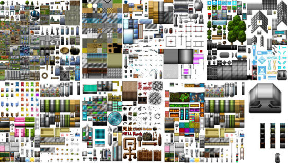 SF近未来〜現代 タイルセット・マップチップ素材 著作権フリー RPGツクール、ウディタ用(サイバーなゲーム) - FANZA同人