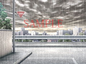 Royalty-Free Background CG Materials: Cloudy Sky & Rain