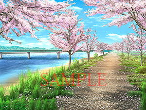 Royalty-Free Background CG Assets: Park with Cherry Blossoms