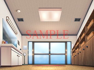 Royalty-Free BG CG Assets: Hot Spring Changing Room, Japanese Inn Room, Low Angle