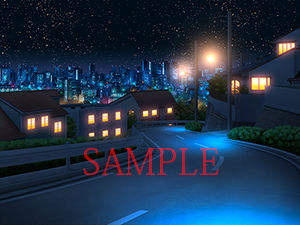 Royalty-Free Background CG: Residential Streets Uphill & Downhill