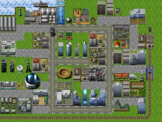 SF近未来〜現代 タイルセット・マップチップ素材 著作権フリー RPGツクール、ウディタ用(サイバーなゲーム) - FANZA同人