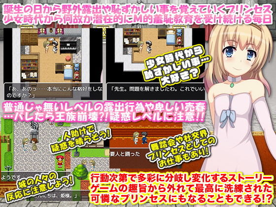 プリンセスが夜中に変装して露出や売春するRPG。ネタバレは淫魔封印戦記(千年郷) - FANZA同人