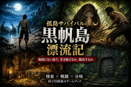 【孤島探索×サバイバルゲームブック】黒帆島漂流記 [小さな学び舎] | DLsite 同人 - R18
