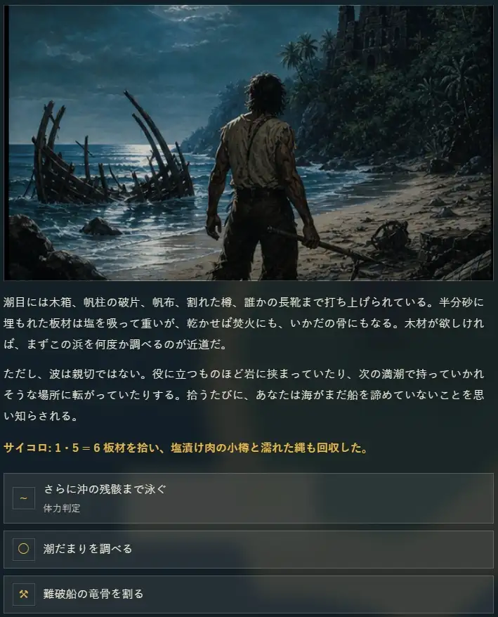 【孤島探索×サバイバルゲームブック】黒帆島漂流記 [小さな学び舎] | DLsite 同人 - R18